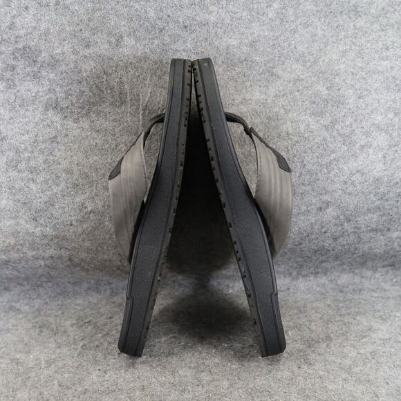 Flojos Shoes Mens 8 Sandal Flip Flop Slip On Memory Foam Comfort Surf Gray Black - Picture 9 of 12